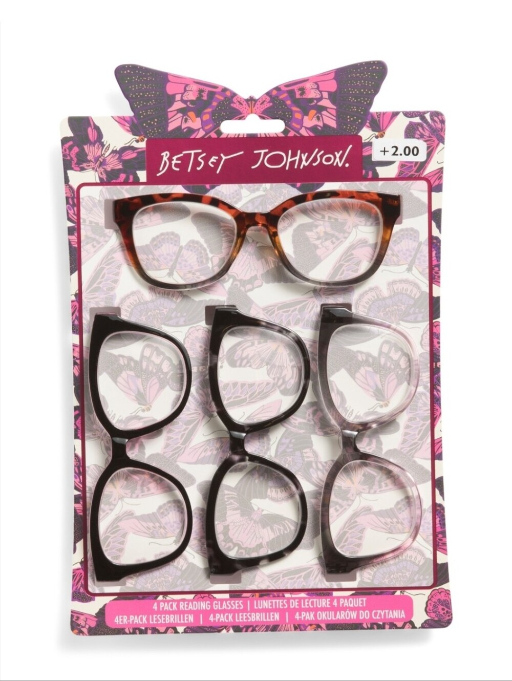 💕▪️Betsey Johnson▪️ Women's Reading Glasses Set Of 4 50mm Readers